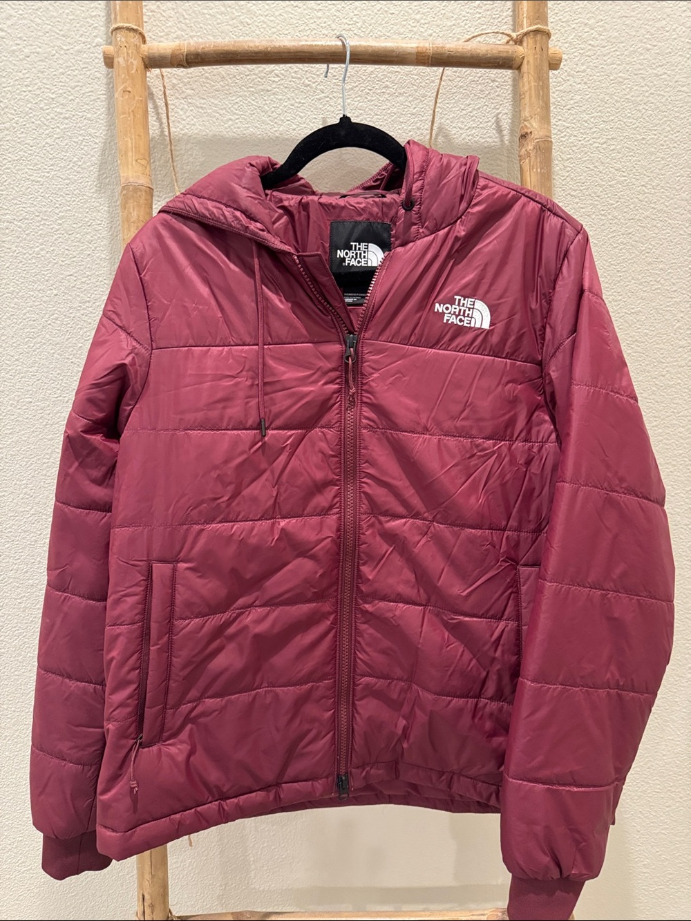 The North Face Women's Maroon Hooded Puffer Jacket